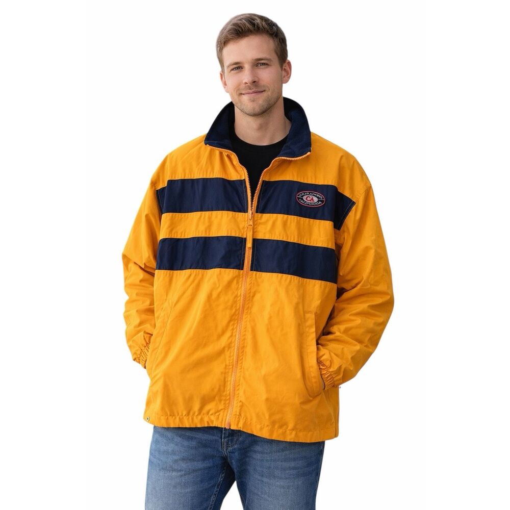 San Francisco Men’s Cheneral Sports Navy/Yellow Reversible Jacket SZ L